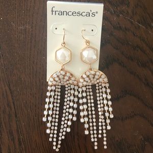Francesca’s - Pale Pink and Gold Long Earrings